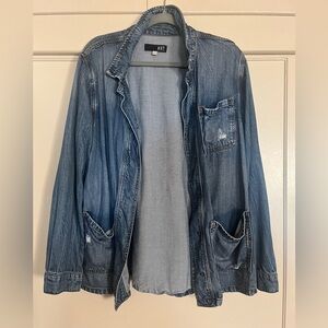 Kut from the Kloth Distressed Blue Jean Jacket